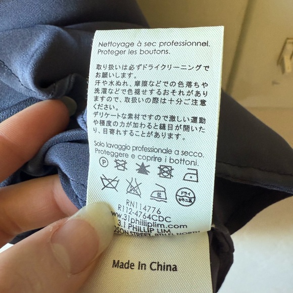 3.1 Phillip Lim Silk Mini Dress in Navy Blue Size 2 - Picture 7 of 10